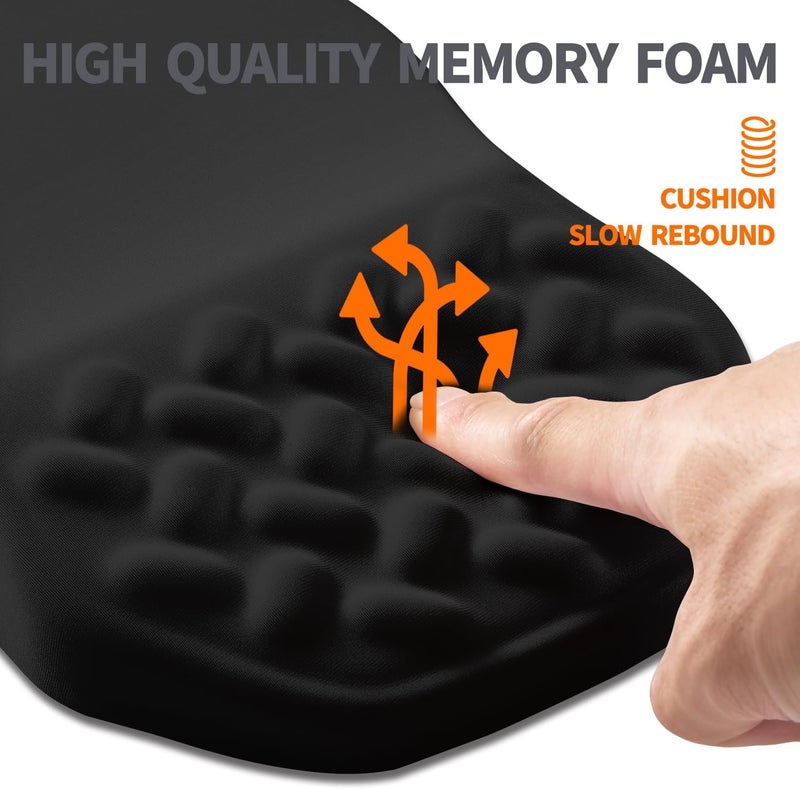Armanza Ergonomic Slope Mouse Pad Wrist Support, Wrist Rest Mousepad for Carpal Tunnel Pain Relief with Massage Bulge and Slow Rebound Memory Foam (12x8 inch, Black) - Image 3